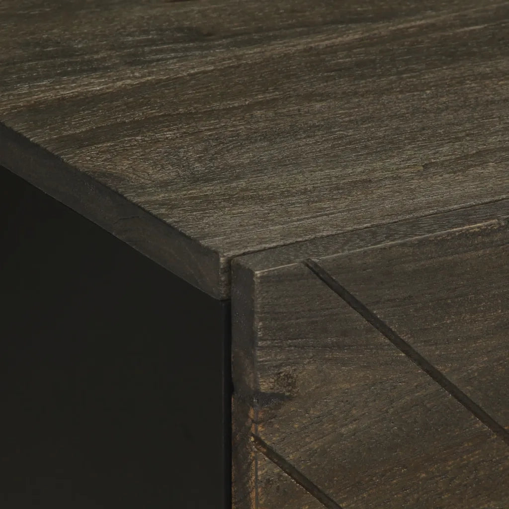 vidaXL Comodini 2pz Neri 40x33x46 cm in Legno Massello di Mango