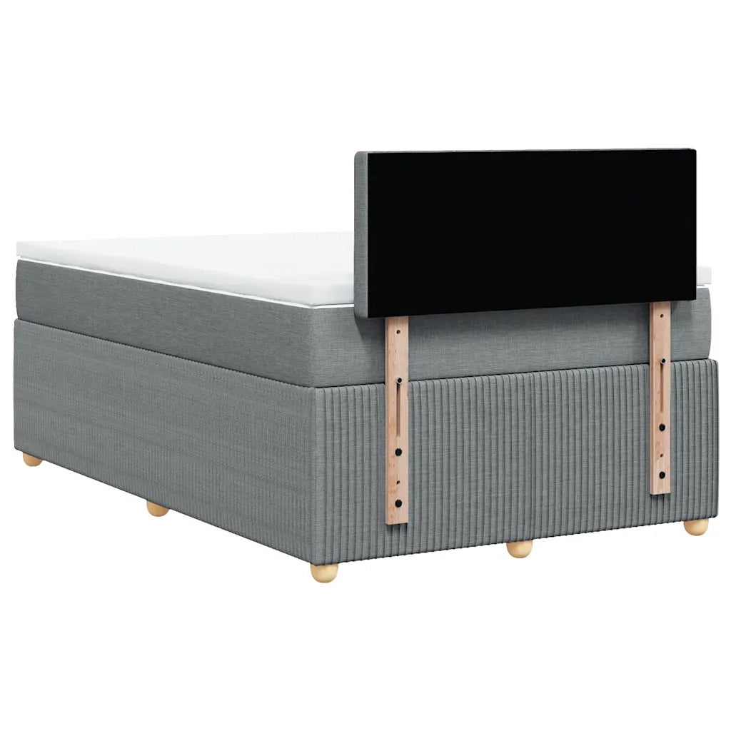 Giroletto a Molle con Materasso Grigio Chiaro 120x190cm Tessuto 3289709