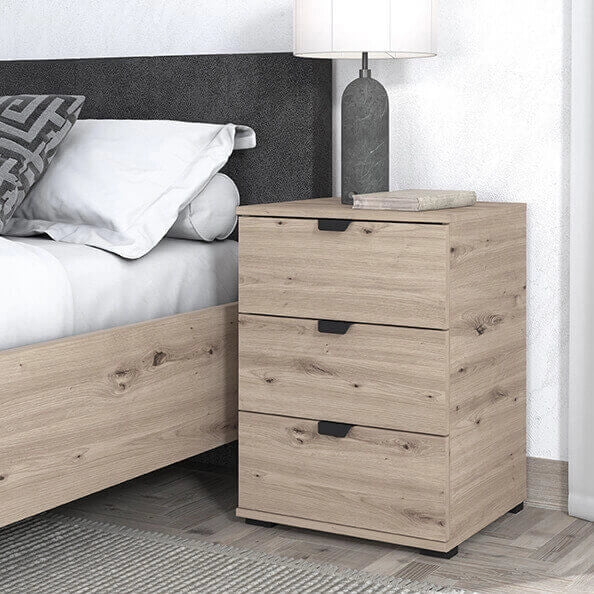 comodino moderno 3 cassetti cm 45x40x63 h - PLUS
