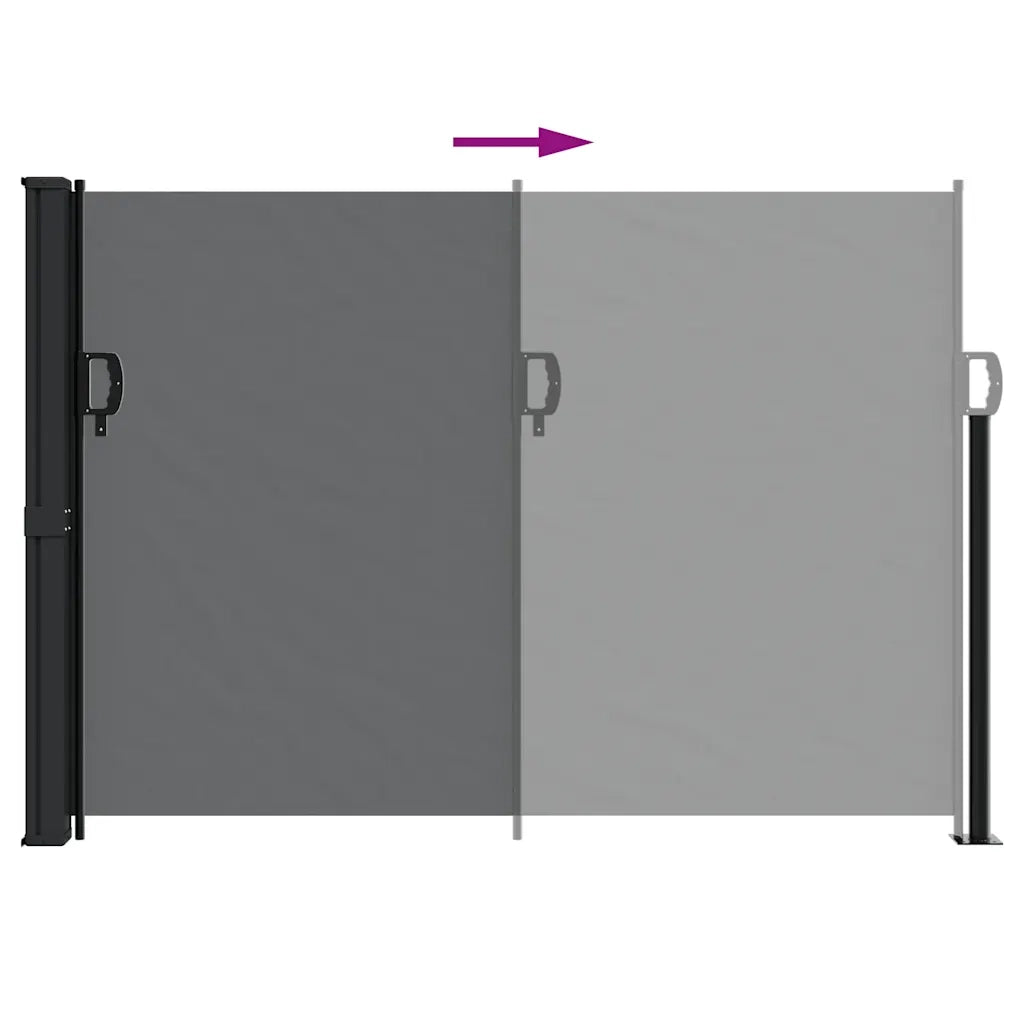 Tenda da Sole Laterale Retrattile Nera 140x500 cm 4004414