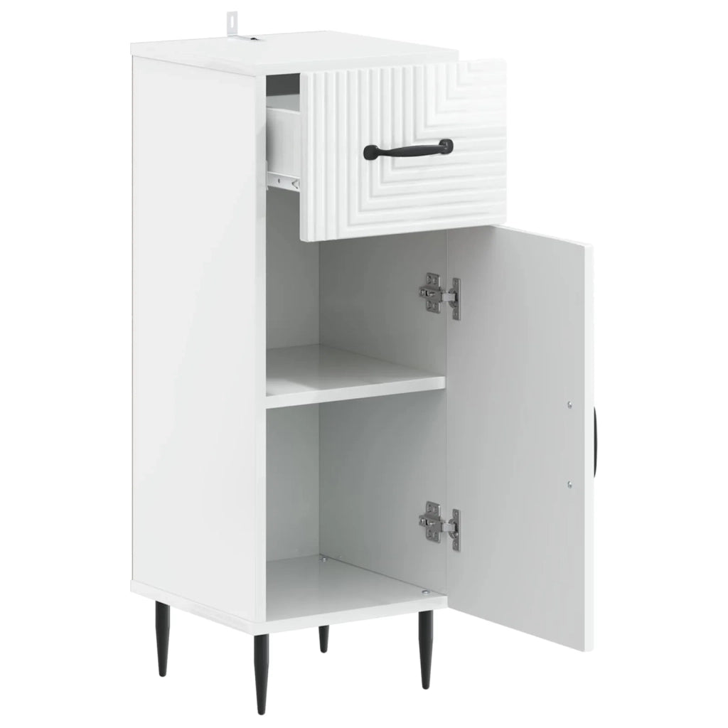 Mobiletto da Bagno HAARLEM Bianco Lucido 30 x 31 x 80 cm 896829