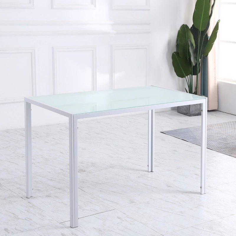 Tavolo da pranzo - 120x60x75 cm - design moderno - bianco - per cucina e sala