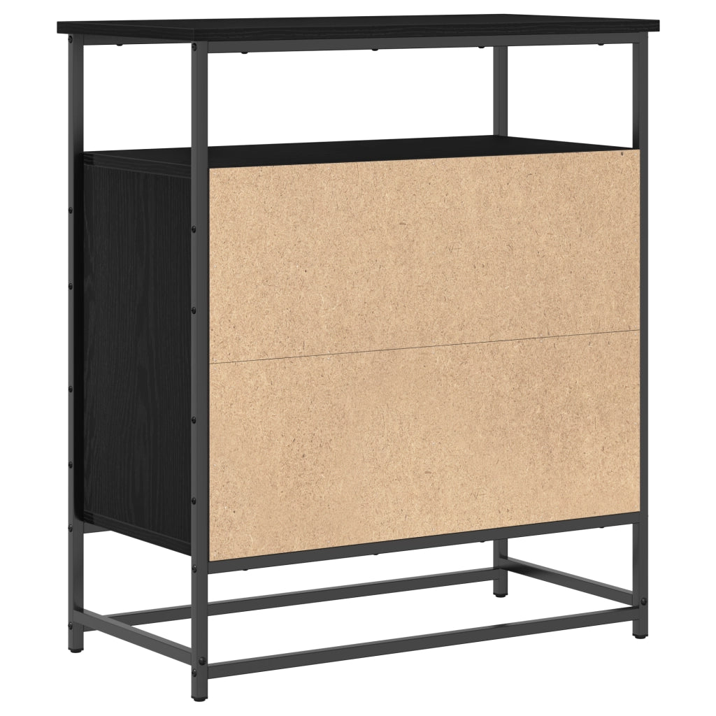 Credenza Rovere Nero 69 x 35 x 80 cm Legno multistrato 862981