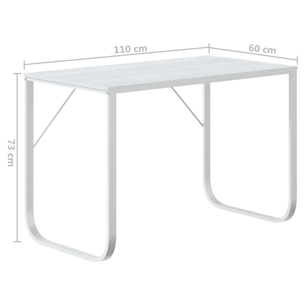 Scrivania per Computer Bianca 110x60x73 cm in Legno Multistrato