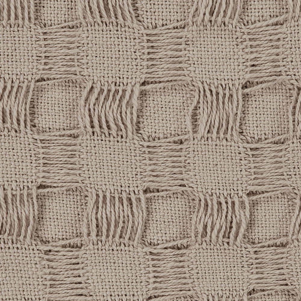 Copriletto in tessuto di cotone tortora 200 x 220 cm con frange Coperta decorativa Biancheria da letto design classico Camera da letto
