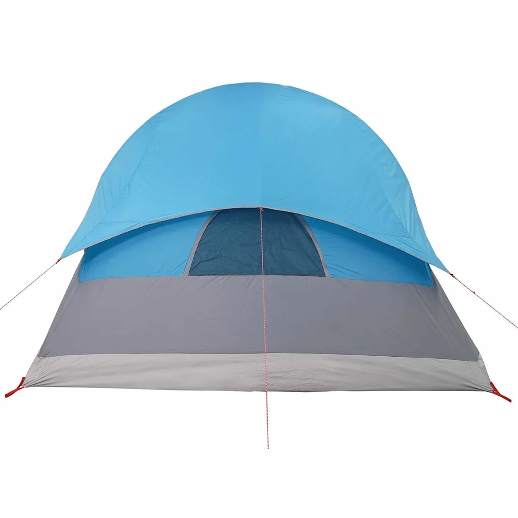 Tenda da Campeggio a Tunnel per 4 Persone Blu Impermeabile