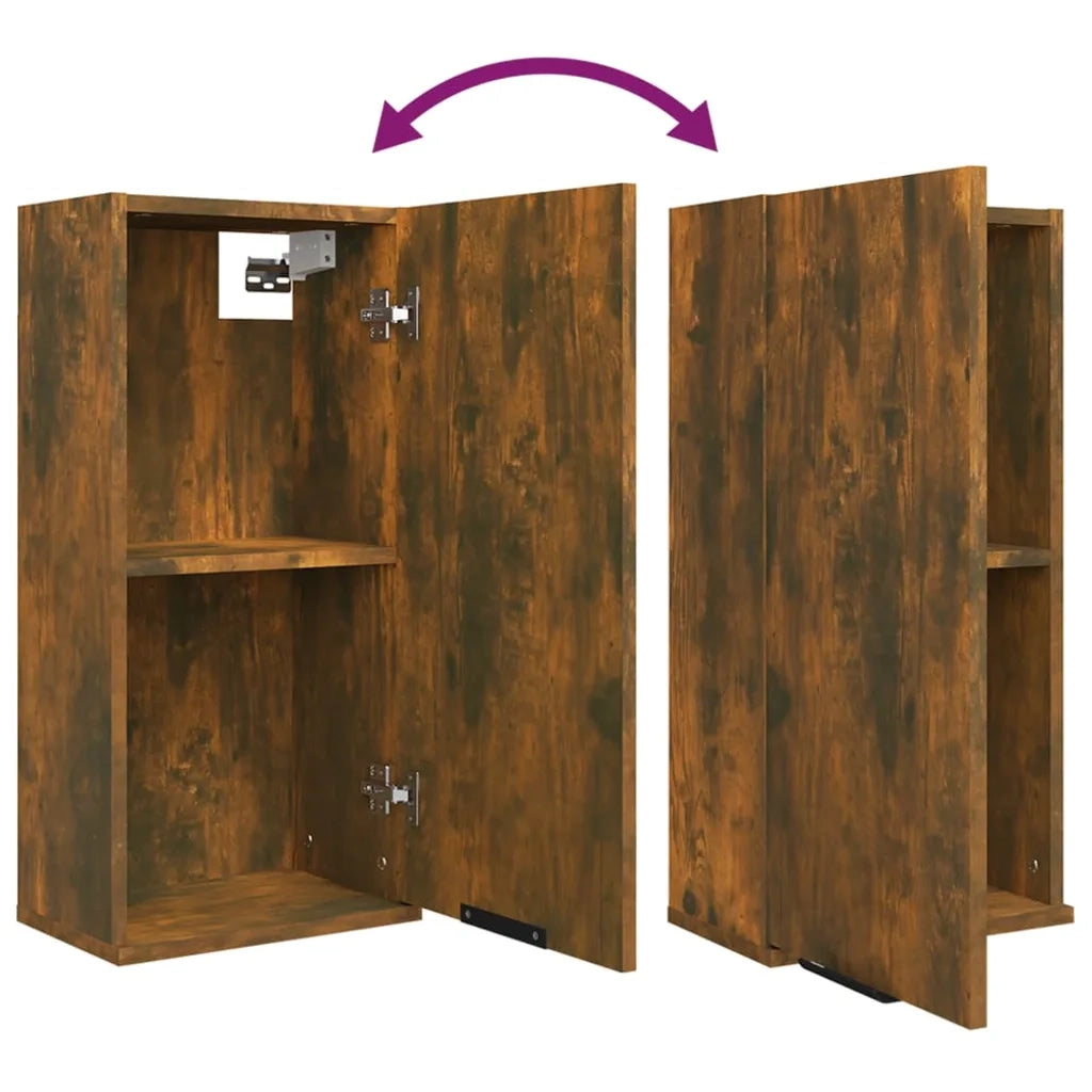 Mobile da Bagno a Parete Rovere Fumo 32x20x67 cm 817060