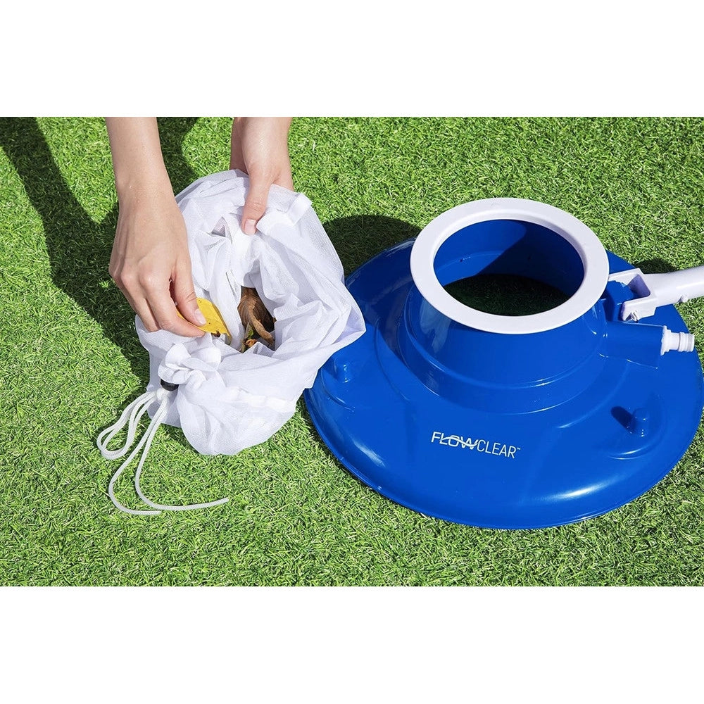 Trade Shop - Aspiratore Foglie Detriti Pulizia Per Piscina Aquasuction Con Ruote Spazzole 8 Getti 58657 -