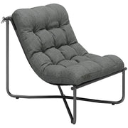 Poltrona da giardino ergonomica ¨C zephmum ¨C Grigio scuro con cuscini e struttura in acciaio 100x80x100
