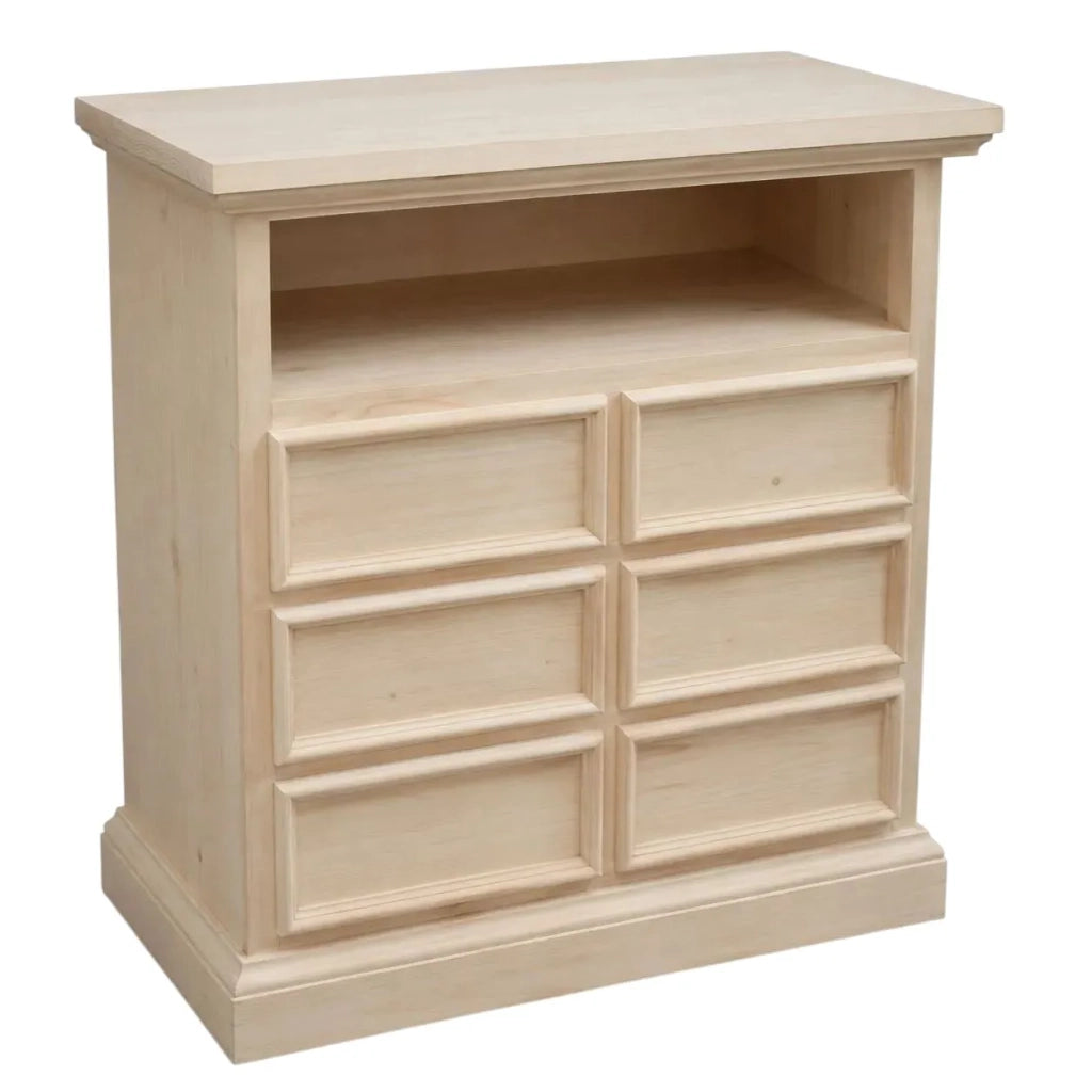 Porta tv 6 cassetti 1 vano a giorno legno grezzo 83x47x84 (715) - Mobili 2G