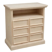 Porta tv 6 cassetti 1 vano a giorno legno grezzo 83x47x84 (715) - Mobili 2G