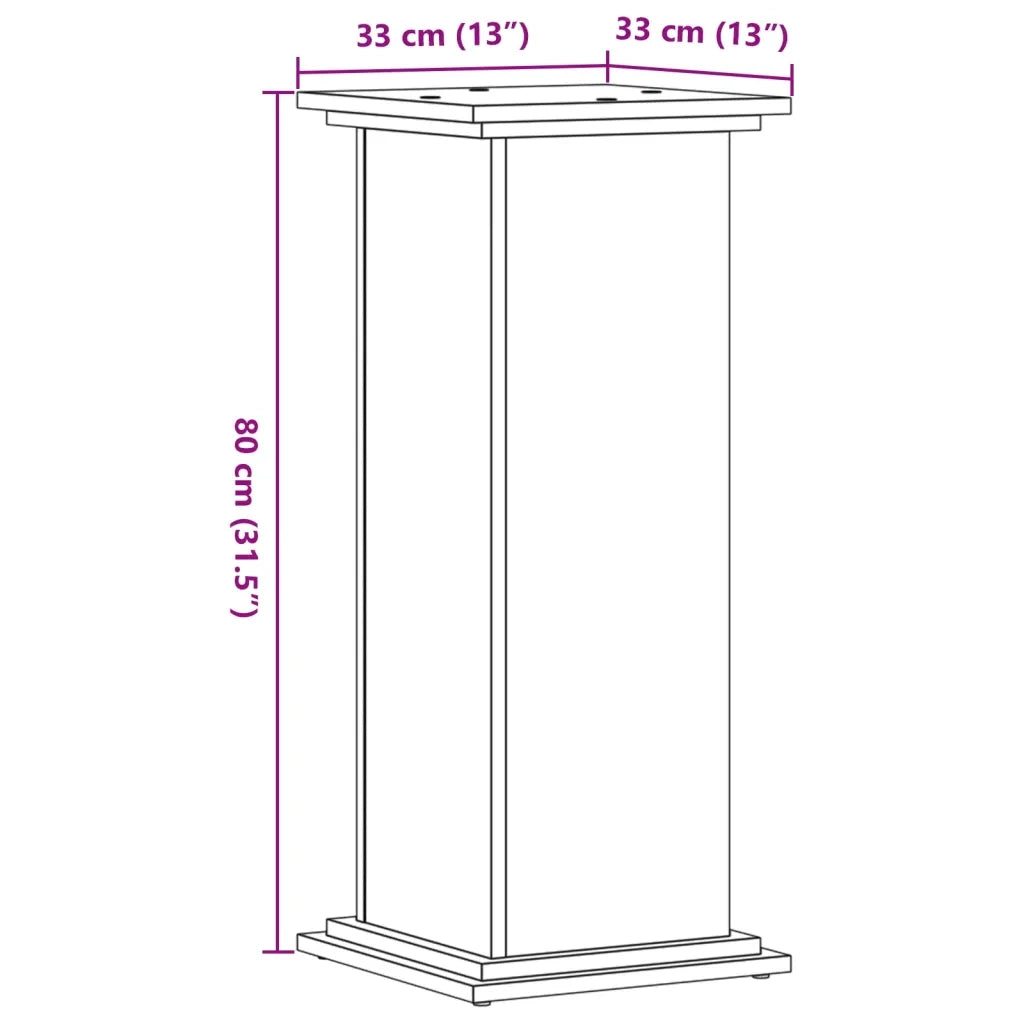 Supporto per Piante Bianco 33x33x80 cm in Legno Multistrato 852969