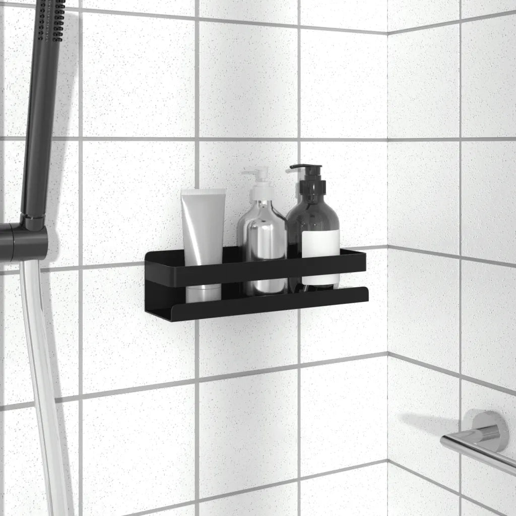 Mensola Doccia Nera Opaca 23x6,5x6 Acciaio Inox 304 Spazzolato 4004908