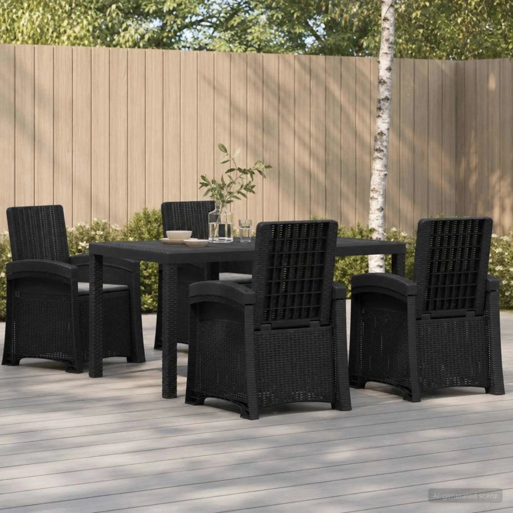 Set da Pranzo per Giardino 5 pz Antracite PP 3430120