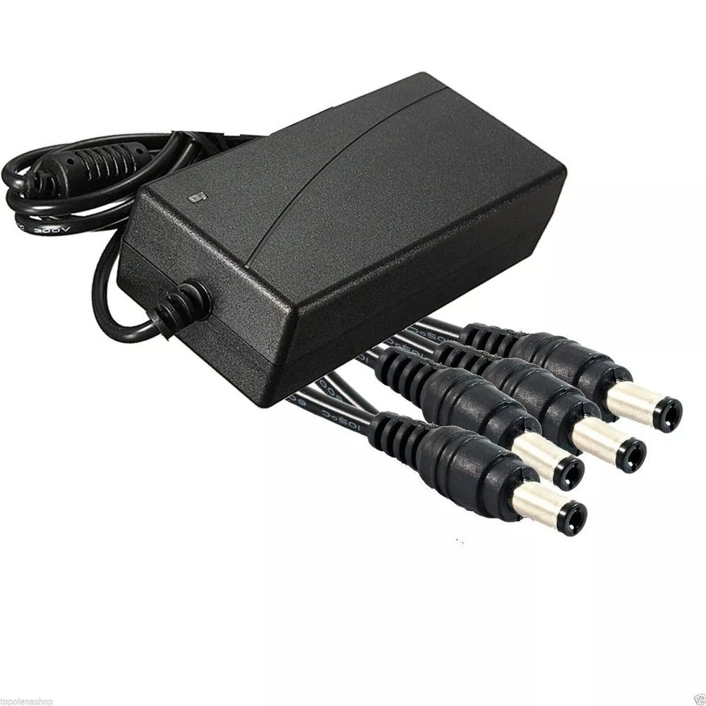 Trade Shop - Alimentatore Stabilizzato Trasformatore 12v 10 A 4 Uscite Telecamere Dvr Strisce -
