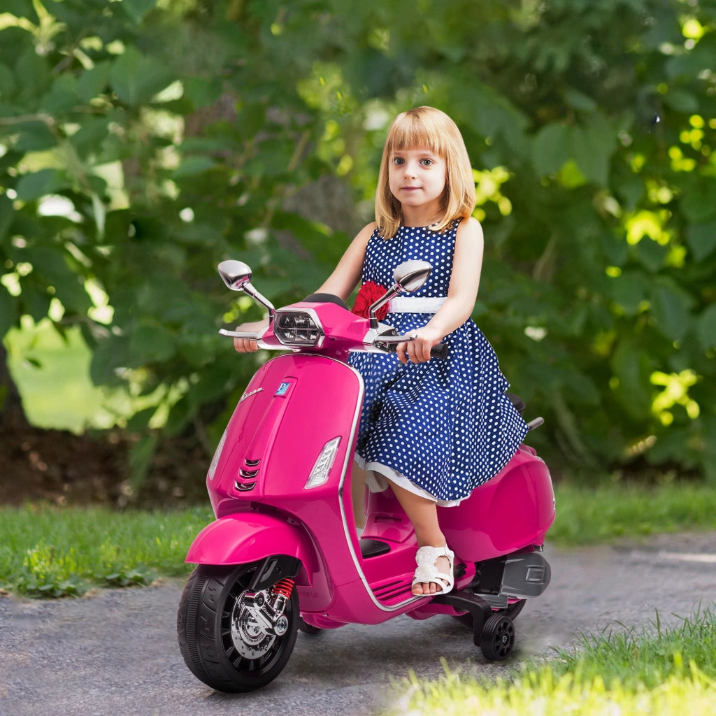 Scooter Elettrico Bambini Vespa 6V ¨C zephmum ¨C Rosa 107x47x73 cm