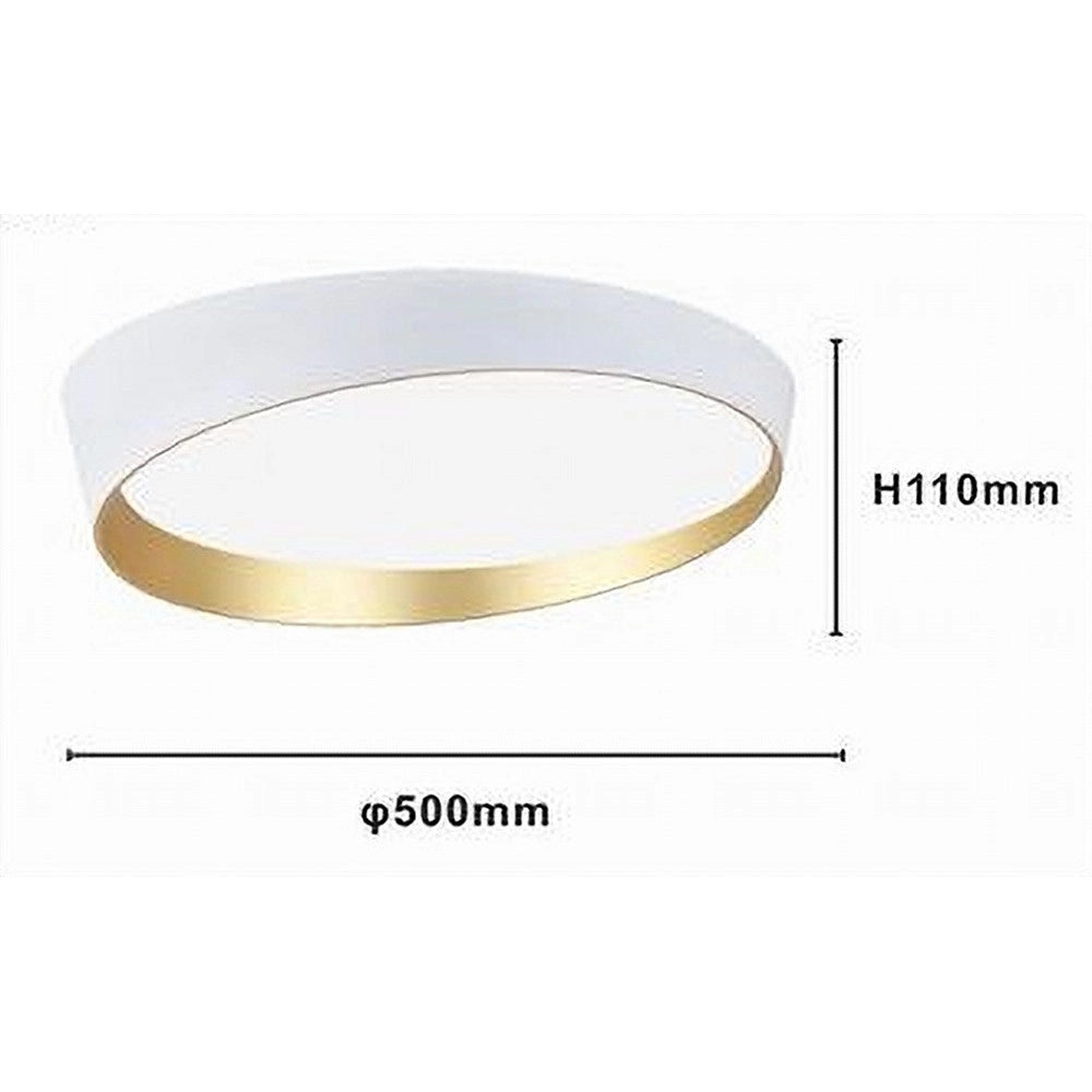 Trade Shop - Plafoniera Led 68w Bianco Oro Lampadario Soffitto Tondo Irregolare Luce Fredda 32767 -