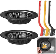 Doppio Set di Filtro per Acqua Nera - 2 Pezzi - Filtro per Acqua Grigia - Filtro per Acqua Nera - Acciaio Inossidabile - Set di Spazzole per la Pulizia - Cattura Capelli e Rifiuti - Filtro per Acqua Nera