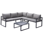 Set di mobili da giardino modulari IBIZA in tessuto grigio 4 posti - alluminio antracite