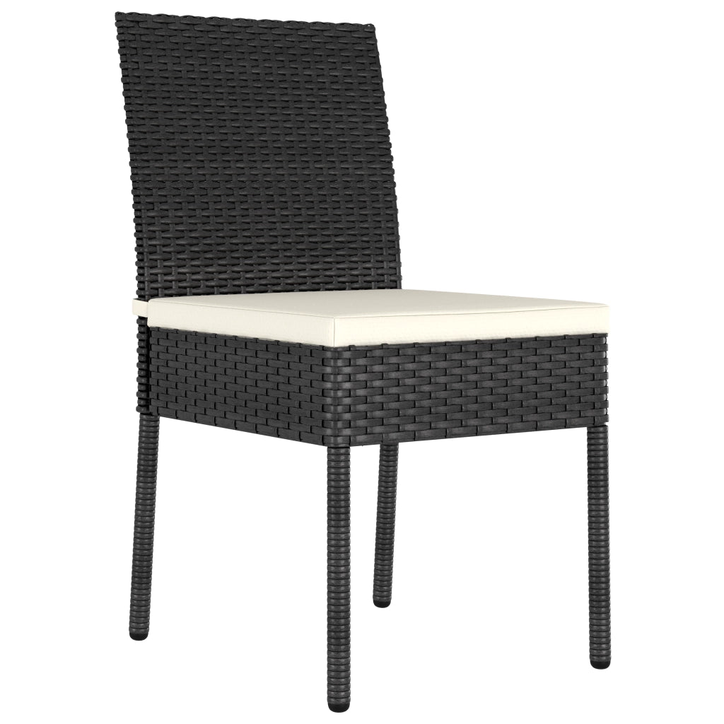 Set da pranzo da giardino 5 pezzi Nero Polyrattan