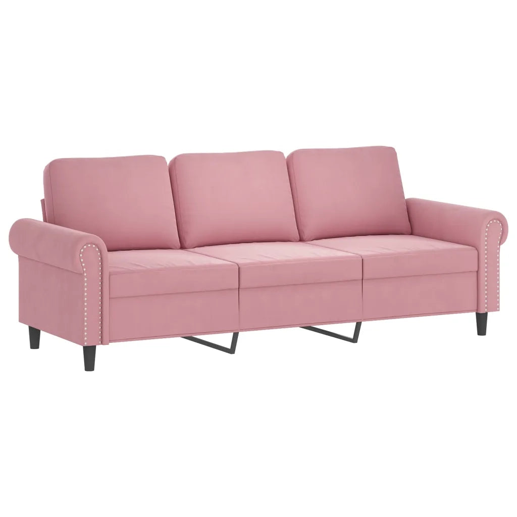 Set di Divani 2 pz con Cuscini rosa in Velluto 3202253