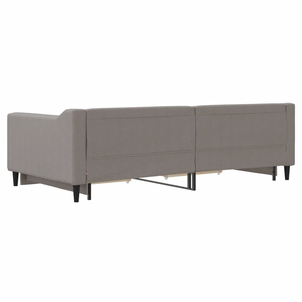 Divano Letto Estraibile con Cassetti-Sofa Letto-Daybed Tortora 100x200 cm Tessuto 619808