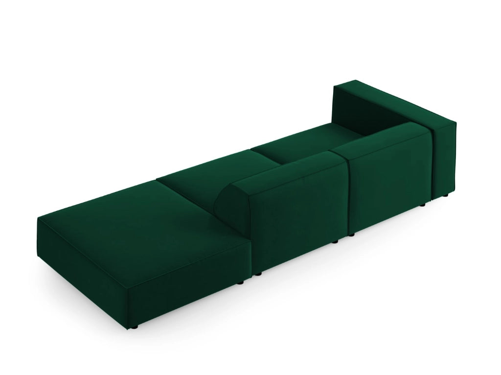 Cosmopolitan Design - Divano destro "Arendal" 4 posti in velluto verde bottiglia 
