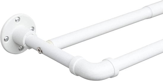 Tubo per tende a doppia anta in metallo bianco estendibile 74-273 cm