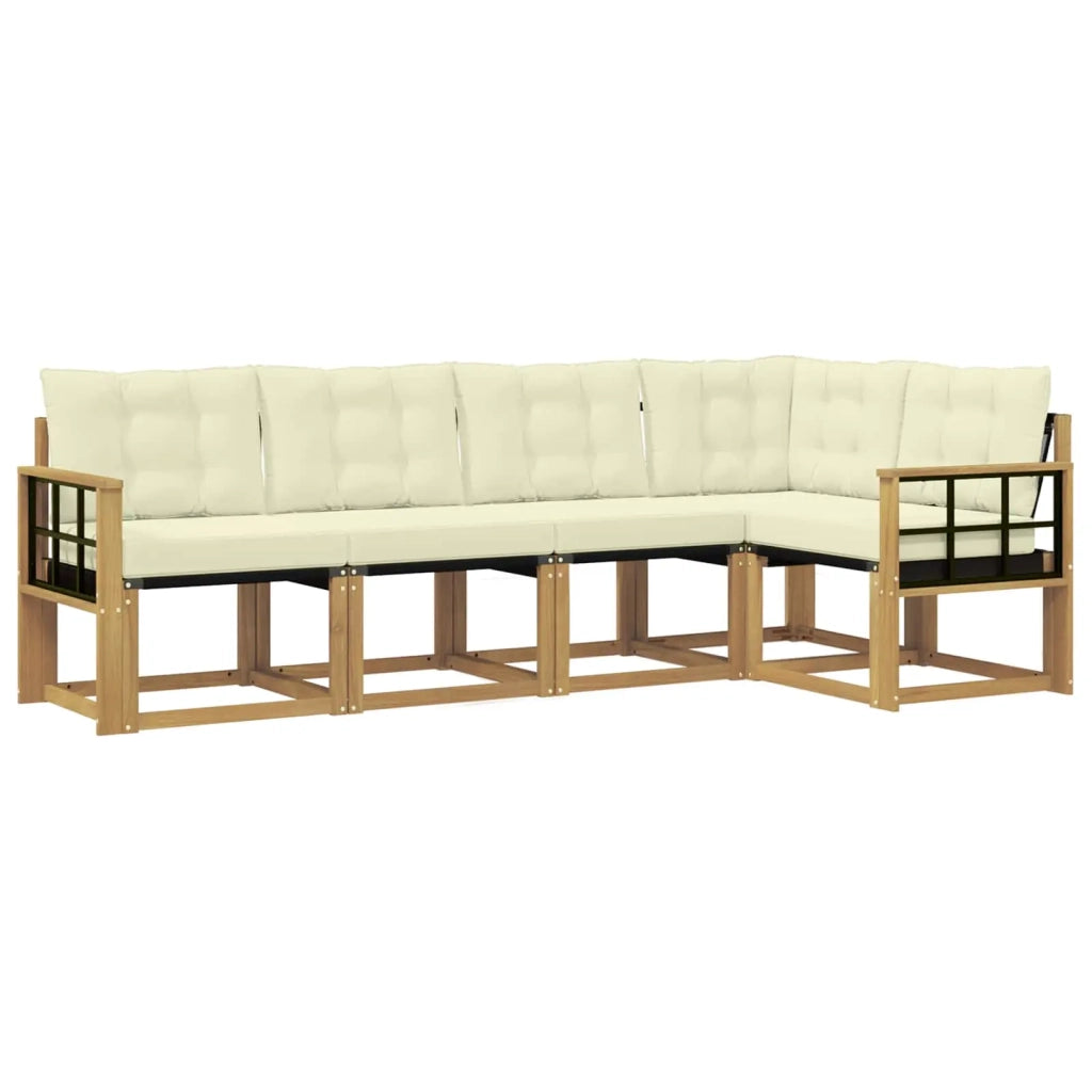 Set di divani da esterno 5 pz Bianco e Crema 3389480
