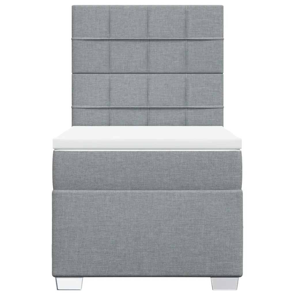 Giroletto a Molle con Materasso Grigio Chiaro100x200 cm Tessuto 3290399