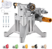 Pompa di aspirazione ad alta pressione 3300 psi, Asse verticale 7/8", Flusso massimo 3,0 gpm, Kit di sostituzione pompa ad alta pressione, 5 sifoni, bocca di aspirazione, compatibile con Ryobi, Honda Briggs & Stratton