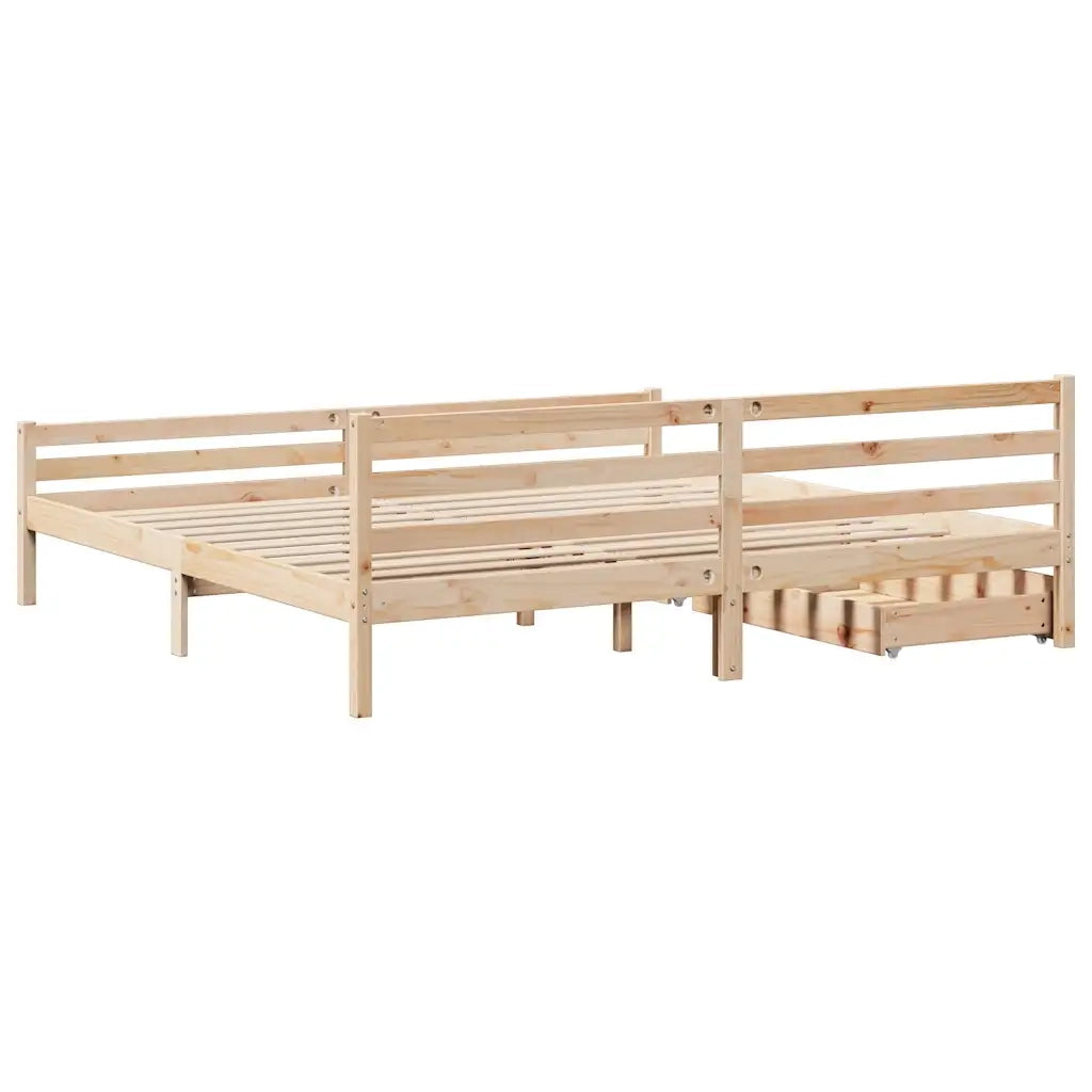 Letto senza Materasso 200x200 cm in Legno Massello di Pino