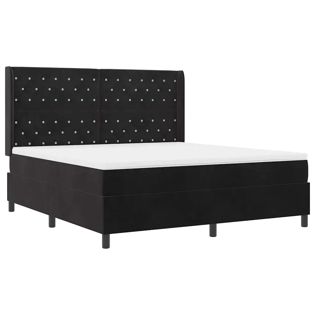 Letto a molle con materasso Nero 180 x 200 cm Velluto 3341968