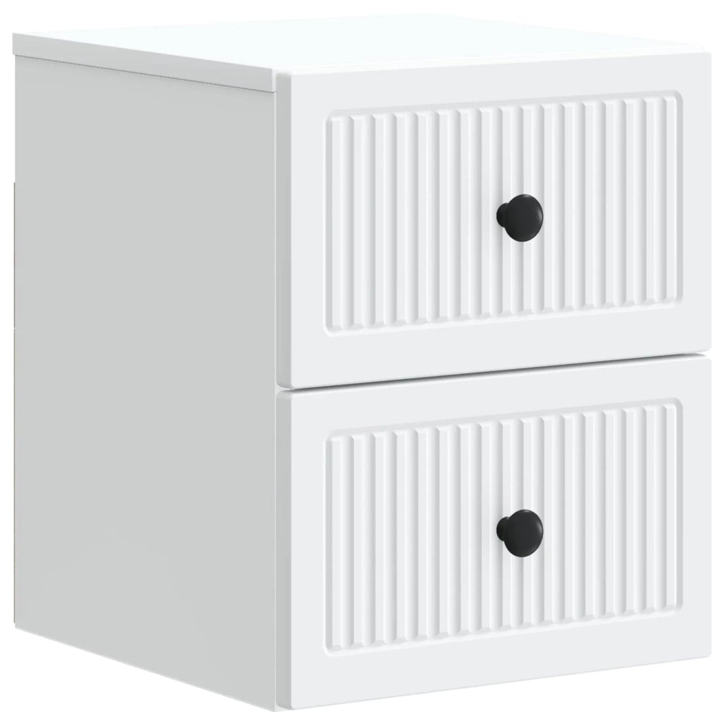 Mobiletto da notte a muro 2 pz Bianco 33 x 34,5 x 40 cm 897956