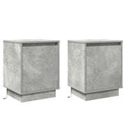 Set di 2 Comodini | Armadio da Notte | Mobiletto da notte Grigio cemento 39 x 34,5 x 50 cm