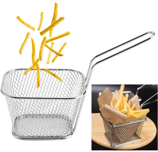 Fritura 8-delic in acciaio inossidabile - Contenitore per frittura - Ideale per patatine e gamberi - Sostenibile e pratica