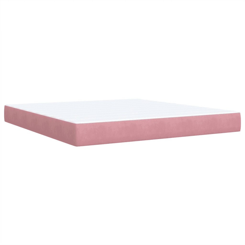 Giroletto a Molle con Materasso Rosa 180x200 cm in Velluto 3290995