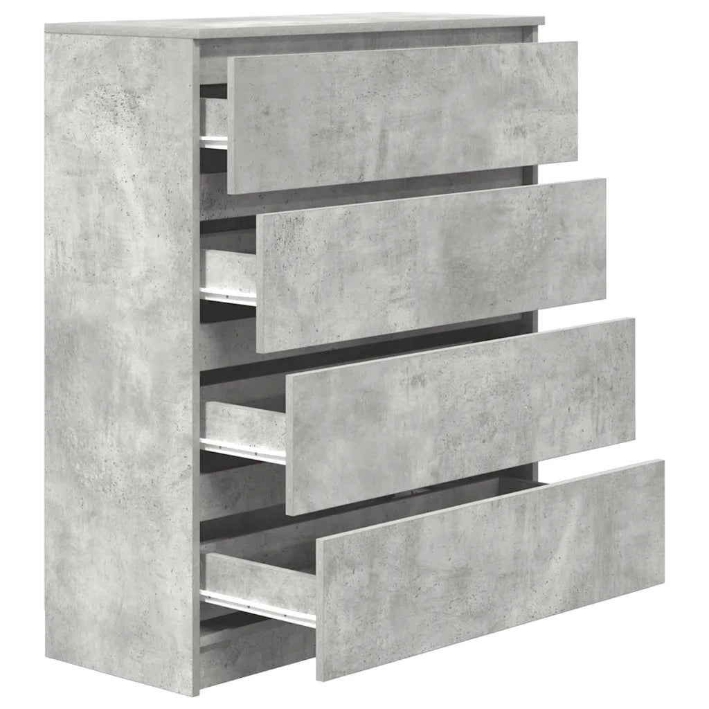 Credenza-Buffet-Armadio da cucina Grigio Cemento 80x35x99 cm in Legno Multistrato