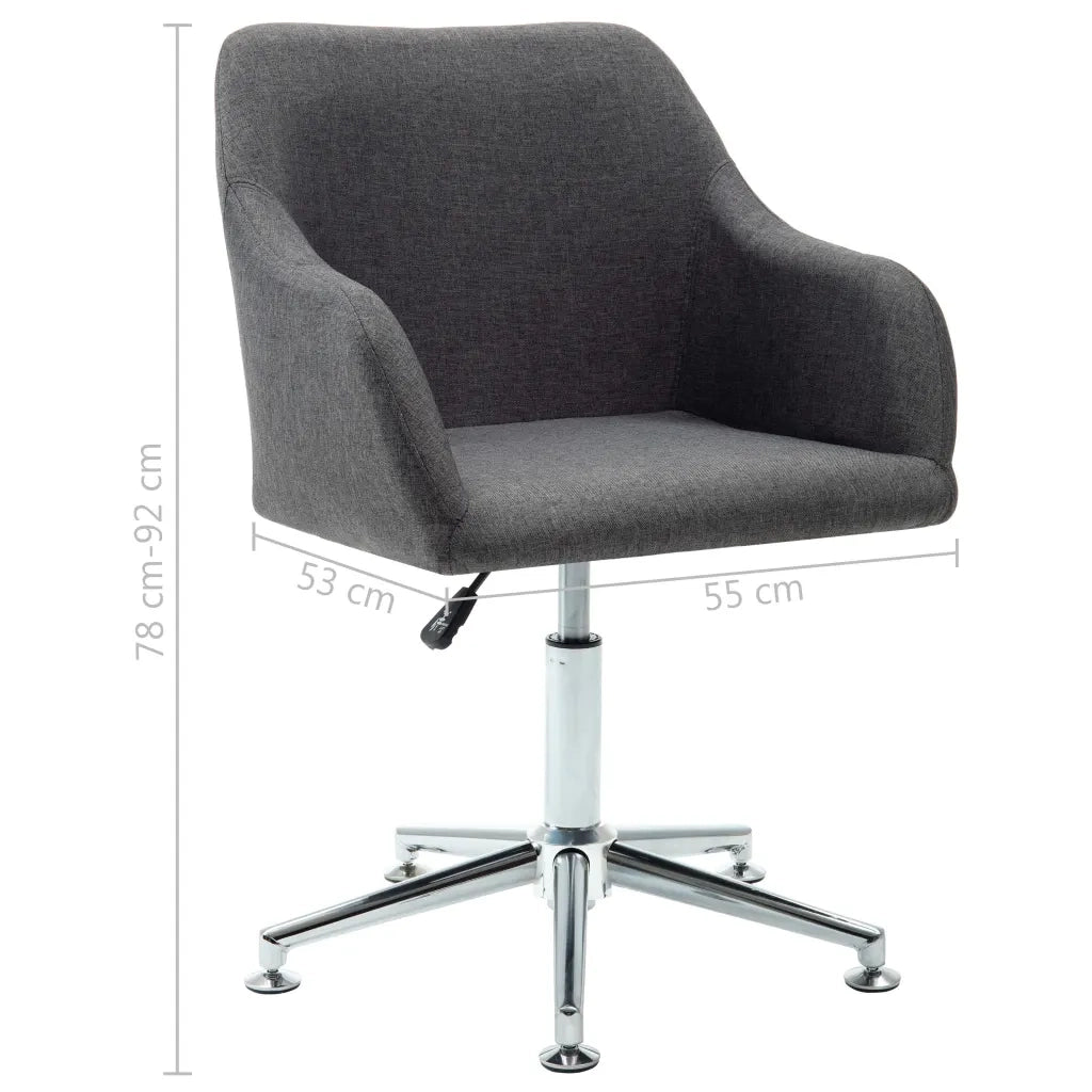 Sedie da Pranzo Girevoli 2 pz Grigio Scuro in Tessuto 283480