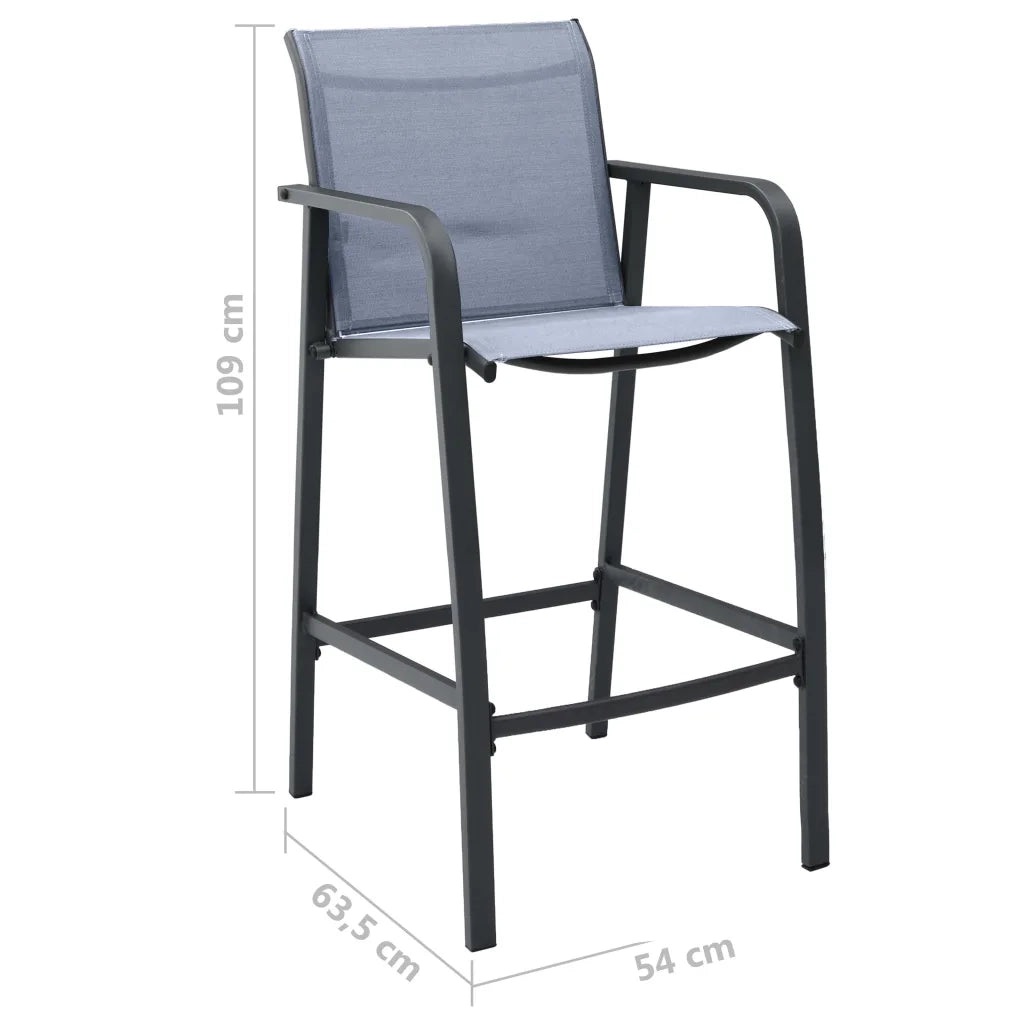 Set Bar da Giardino 3 pz Nero e Grigio 3073573