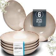 Set di piatti da tavola 6 pezzi - Materiale in ceramica, resistente all'acqua del lavastoviglie - Piatti eleganti e sostenibili per 6 persone