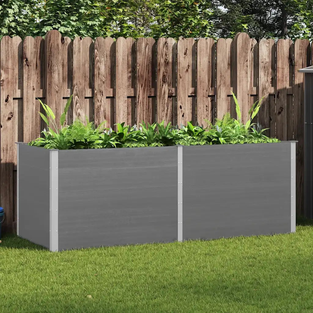 Letto Rialzato da Giardino 250x100x91 cm in WPC Grigio 49060