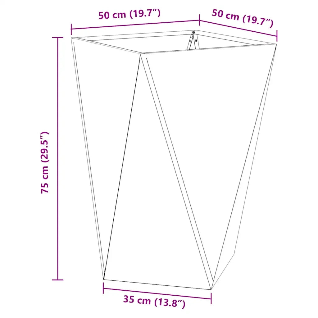 Fioriera Antracite 50 x 50 x 75 cm Acciaio 883798