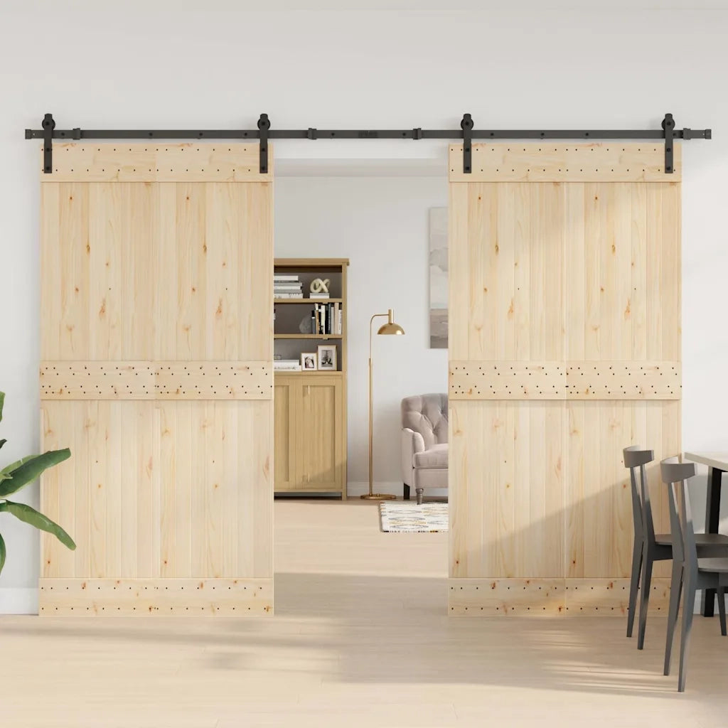 Kit di Binari per Porte Scorrevoli 305 cm Acciaio Nero CFW6552249