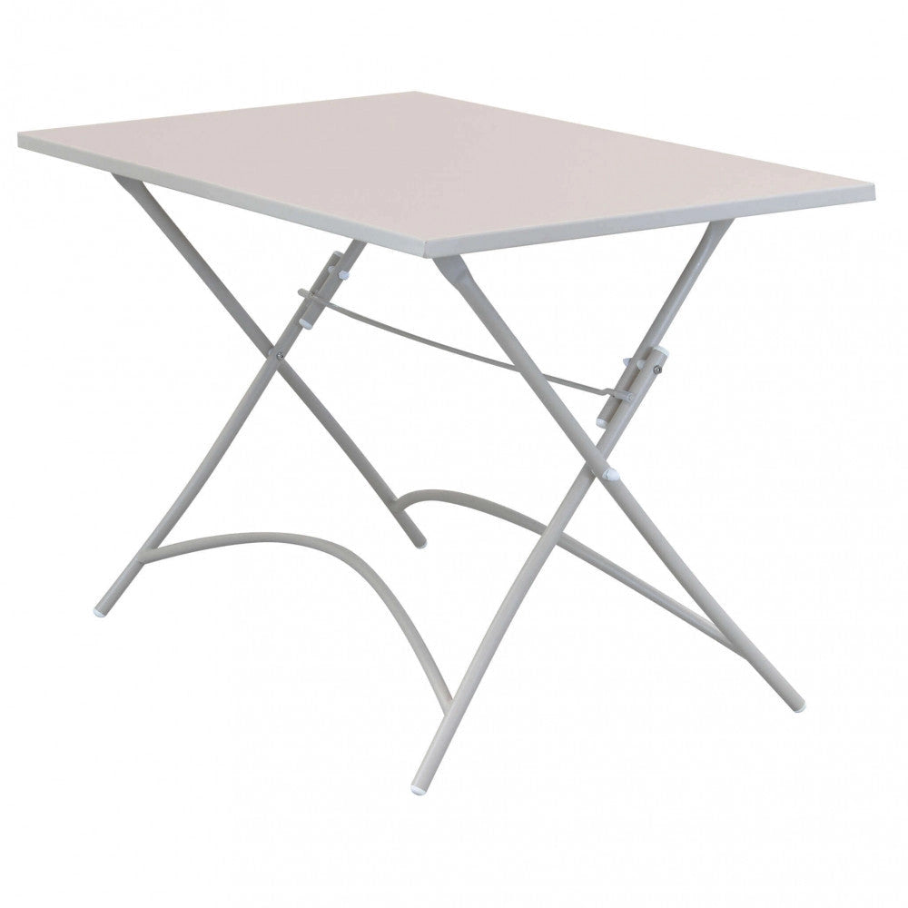 Tavolo Bristol 110x70x72 h cm in Acciaio Tortora