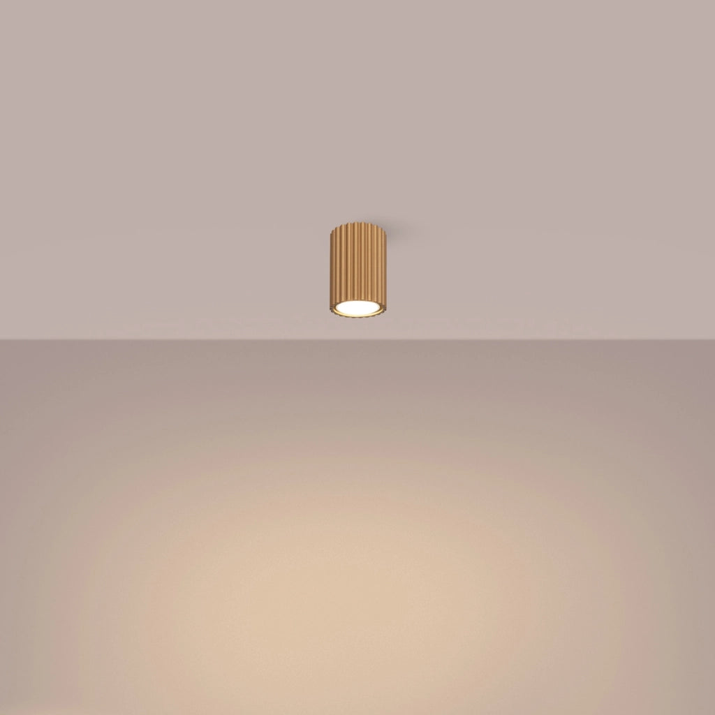 Spot soffitto moderno oro tondo zigrinato 10cm GU10 GRAVIO
