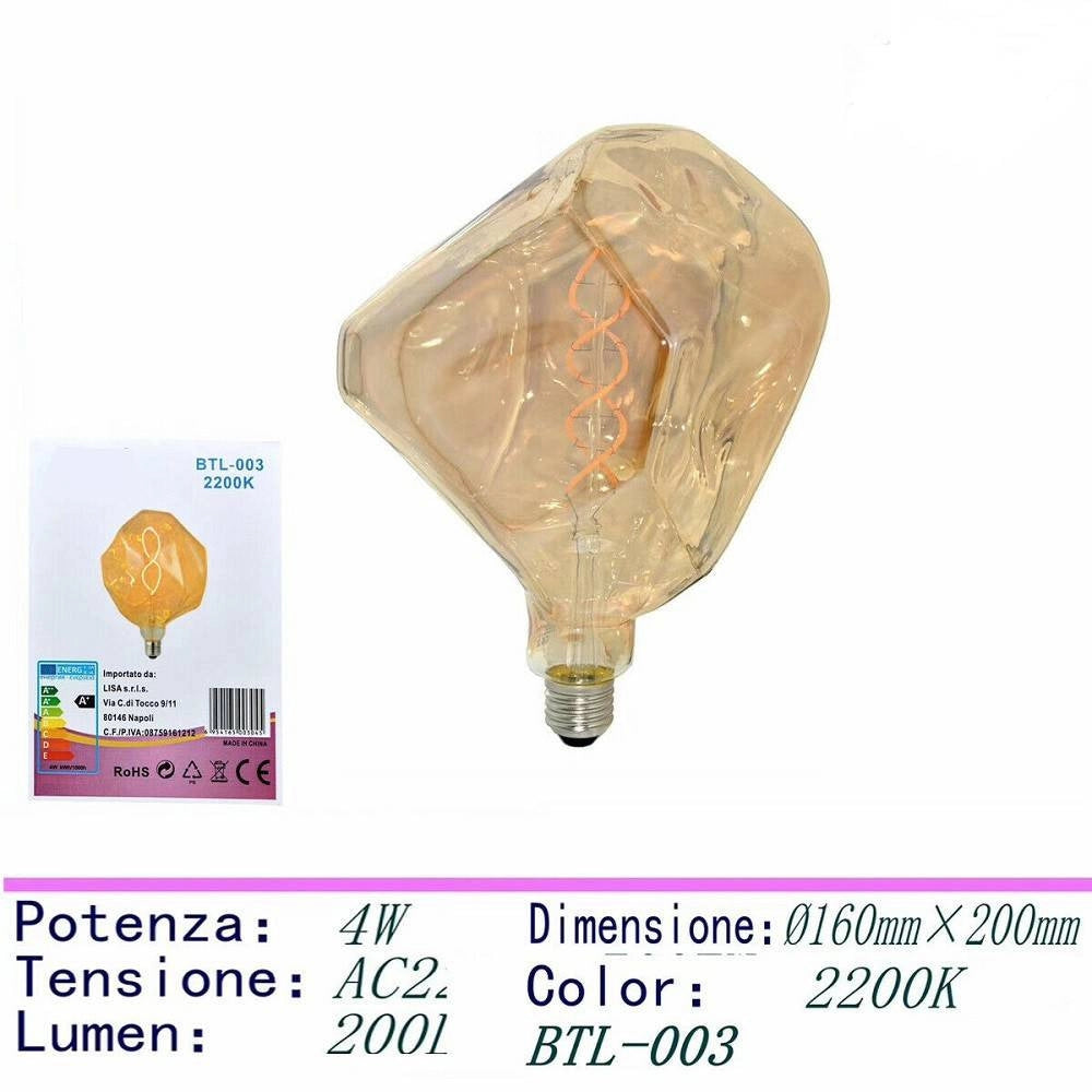 Trade Shop - Lampadina Led Filamento Vintage Retro' Lampada E27 4w Luce Calda 2200k Btl-003 -