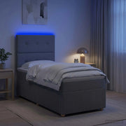 Letto Box Spring LED con Materasso Grigio Chiaro 80 x 200 cm 3455727