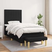 Giroletto a Molle con Materasso-Struttura Letto Nero 80x200 cm inTessuto 856022