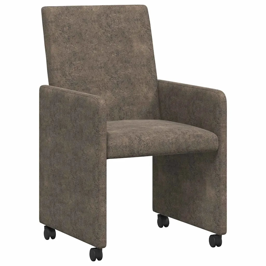 Sedie da Pranzo con Ruote 2 pcs Grigio scuro 57 x 66 x 94 cm